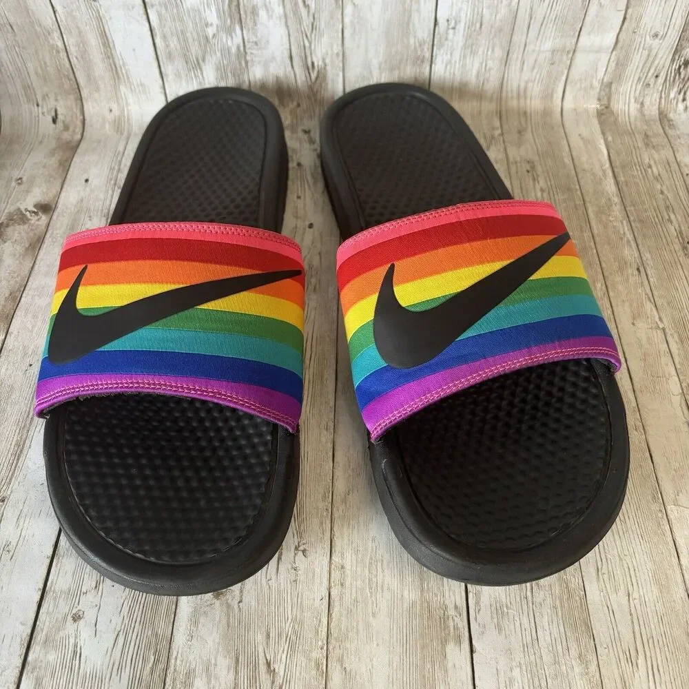 Nike Benassi JDI Rainbow “BETRUE” Slides CD2717-001 Men's Size 15‎ LGBTQ Pride